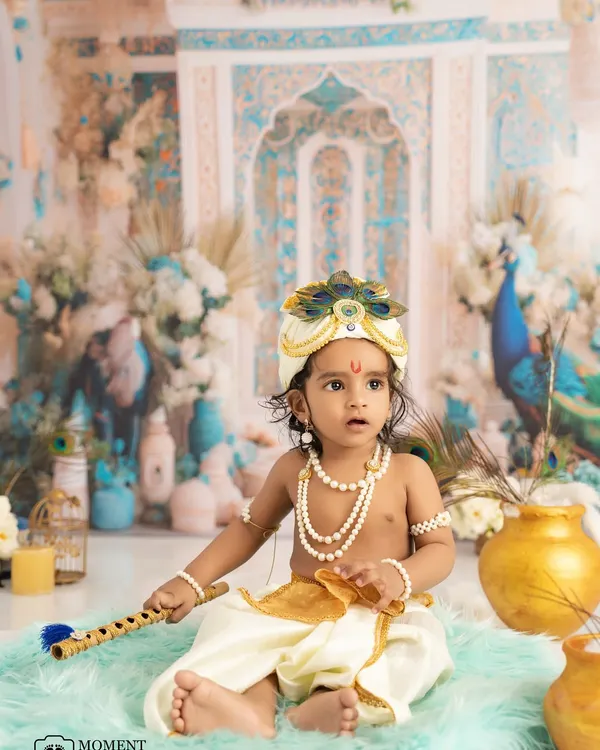 My absolute favorite, a little Krishna. I put so much love into creating these detailed, cultural shoots. This handsome boy with his flute and peacock feather is simply divine.