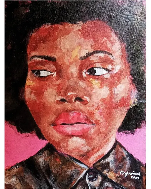 An abstract acrylic portrait on canvas. I find that using loose, abstract brush strokes helps calm my convoluted mind.