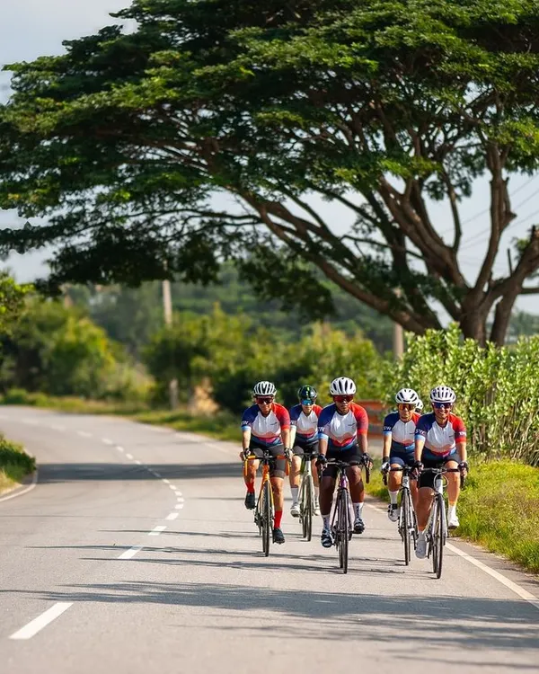 This is what we're all about. Riding together, getting stronger, and exploring the beautiful roads around namma Bengaluru. This shot from our Nandi Hills ride captures the spirit of our cycling sisterhood.