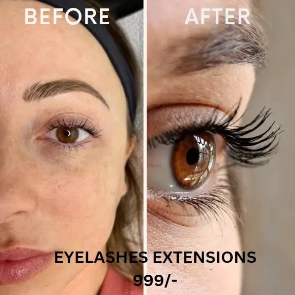 This is the transformation you're looking for. I take your natural lashes and give them a full, dramatic lift that makes your eyes pop. This before and after shows how a volume lash set can completely change your look, giving you that 'it girl' energy from the moment you wake up.