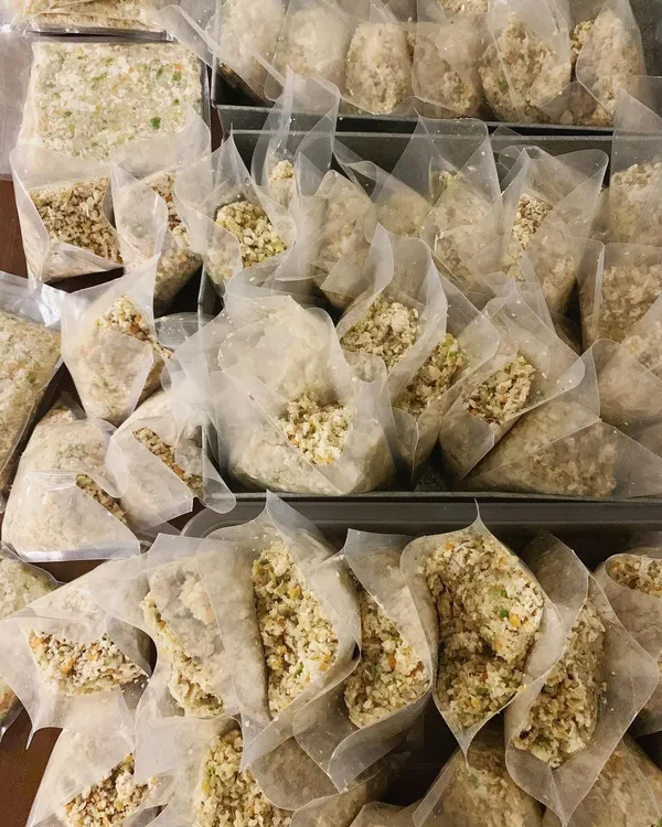 A typical cooking day in the DoggyBox kitchen. Every single meal pack is handmade and portioned with care for your best friend.