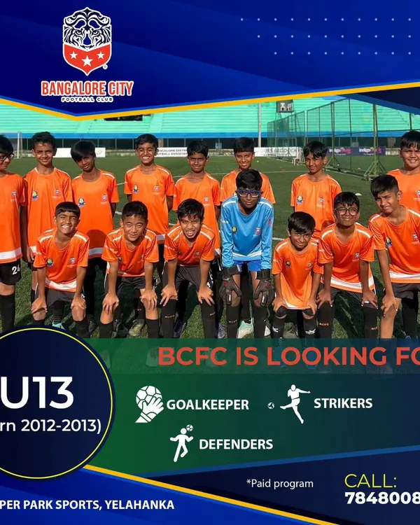 We are actively scouting for our U13 team. This announcement details our search for goalkeepers, defenders, and strikers born in 2012-2013 to join our paid program in Yelahanka.