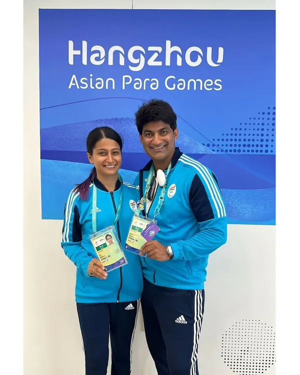 It's an honor to coach athletes who redefine what's possible. Here I am with one of my para-athletes at the Hangzhou Asian Para Games, a journey that resulted in two national records for her.