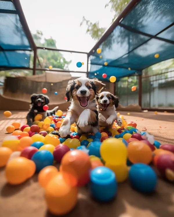 Pure joy looks like this! Our ball pit is a huge hit for supervised playtime, letting our guests burn off energy and have a blast in a safe space.