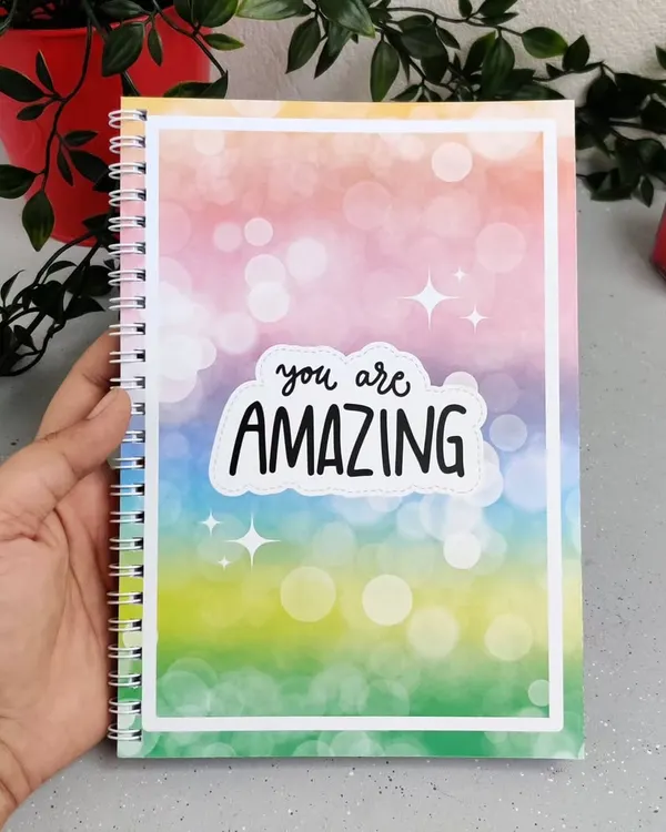 I'm so happy to have launched my own line of A5 notebooks. This 'You Are Amazing' notebook features my watercolor art on the cover and has 50 double-sided ruled pages inside.