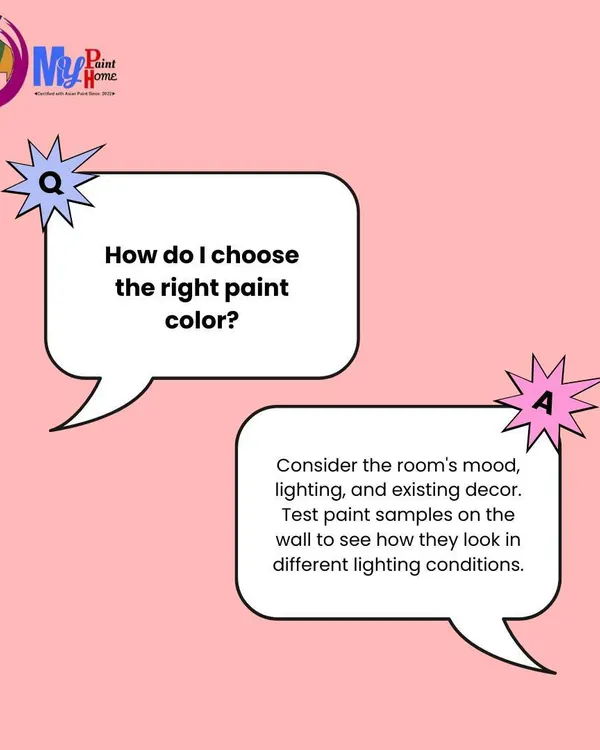A common question I get is how to choose the right paint color. My advice is to always consider the room's lighting and existing decor, and test samples on the wall first.