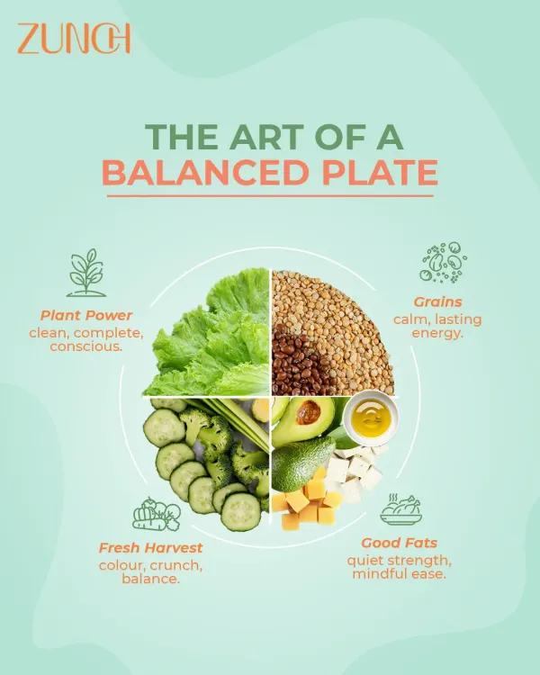 We practice the art of a balanced plate. Each bowl contains plant power for clean energy, grains for lasting fuel, fresh harvest for colour and crunch, and good fats for quiet strength.
