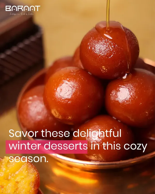 I invite you to savor my delightful winter desserts in this cozy season, starting with these luscious Gulab Jamuns.