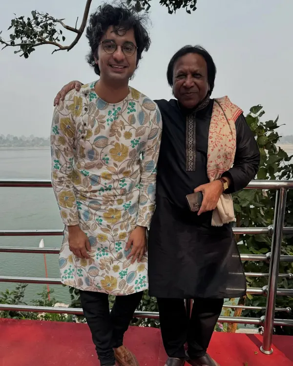 A cherished photo with Ustad Shahid Parvez Khan Sahab by the river during our Madhya Pradesh tour. The time spent off-stage with such legends is as educational as the time on-stage.