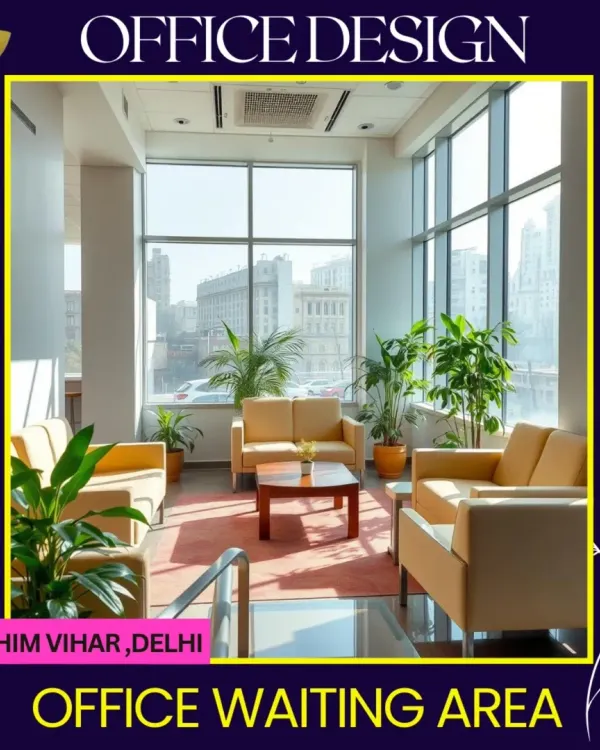 First impressions matter. This office waiting area in Paschim Vihar was designed to be bright, professional, and welcoming, using natural light and carefully placed indoor plants to create a calm and productive atmosphere.