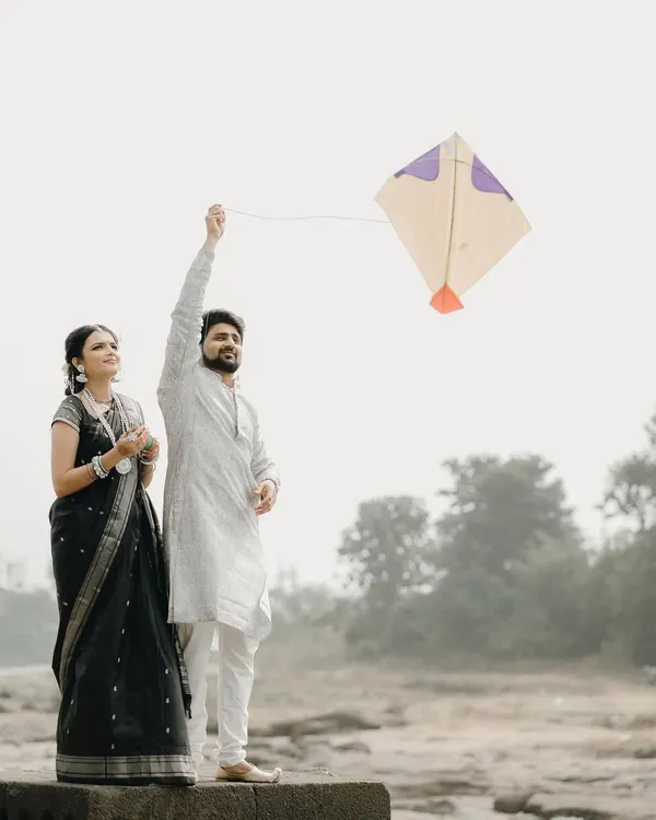 Celebrating Makar Sankranti by flying a kite together. I love doing themed shoots that are connected to our culture and create unique memories.