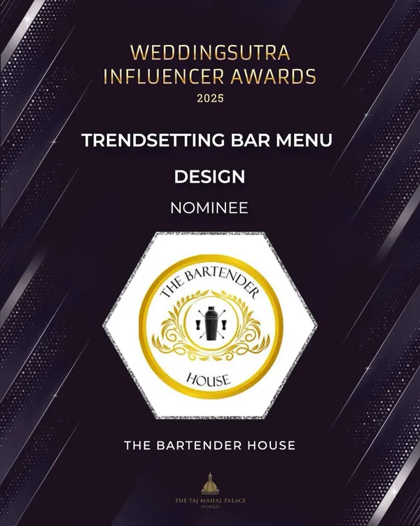 We were thrilled to be nominated for "Trendsetting Bar Menu Design" at the WeddingSutra Influencer Awards 2025. This recognition fuels our passion for creativity.