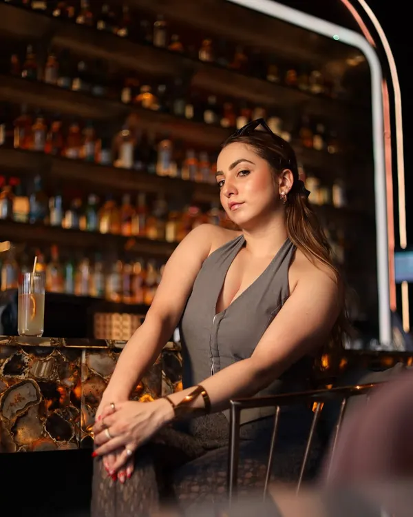 Balancing sweet and savory flavors at CAD Noida. This professional shot captures the vibe of the restaurant perfectly, blending food, fashion, and ambiance into one stunning image.