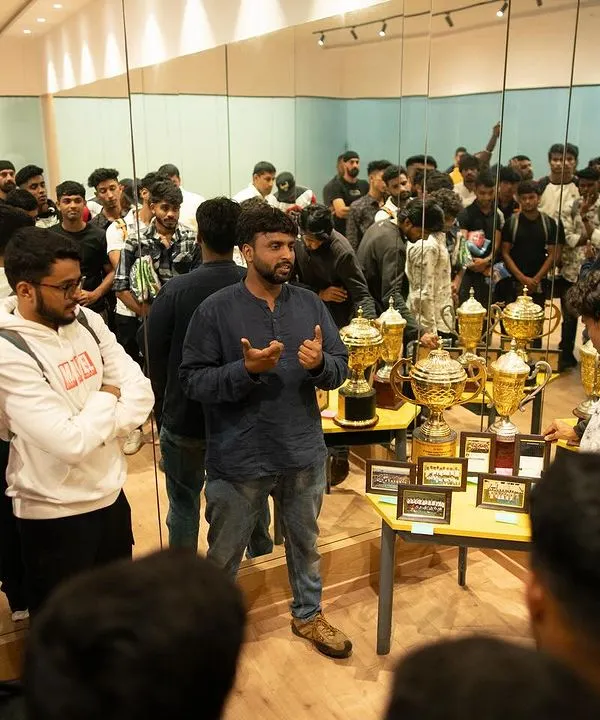 Our founder addressing the team and supporters at the jersey unveil event for the BDFA ‘A’ Division League. It was a great moment to gather everyone, share our ambitions, and look back at the trophies that mark our journey.
