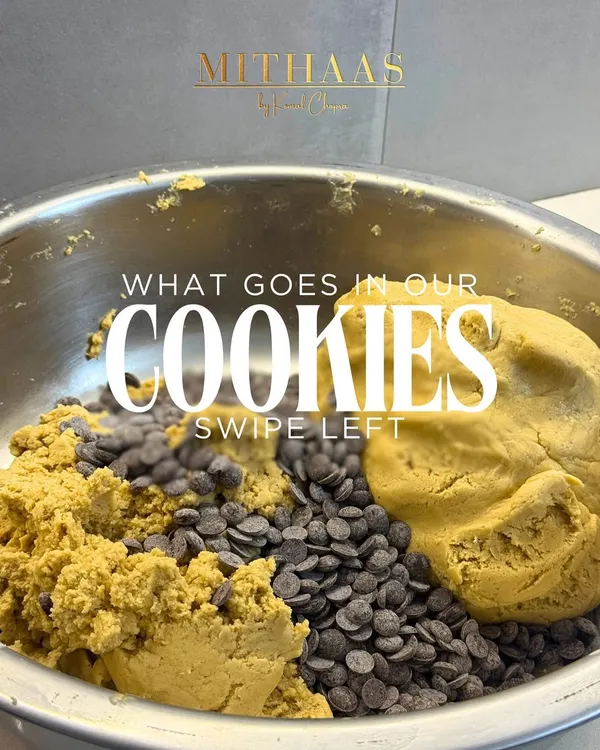 A behind-the-scenes look at what goes into my cookies. I use generous amounts of premium chocolate chips and a rich, buttery dough to create that perfect melt-in-your-mouth texture.