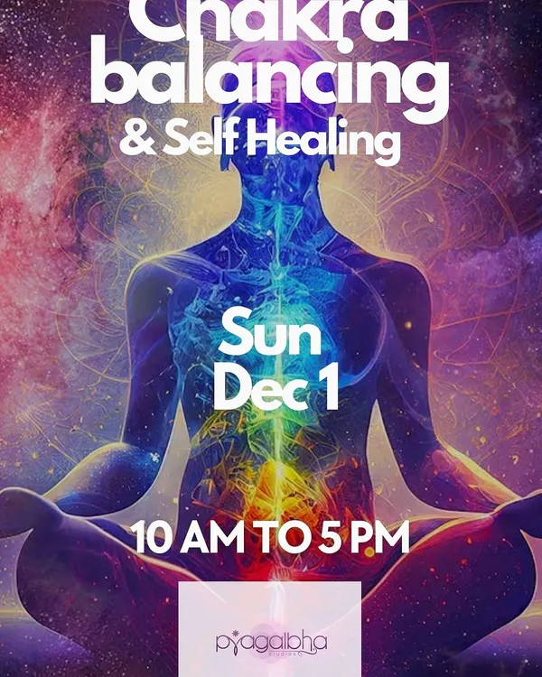An announcement for my one-day workshop on Chakra Balancing and Self Healing. This immersive experience is designed to help you align your energy meridians for physical, mental, and spiritual well being.