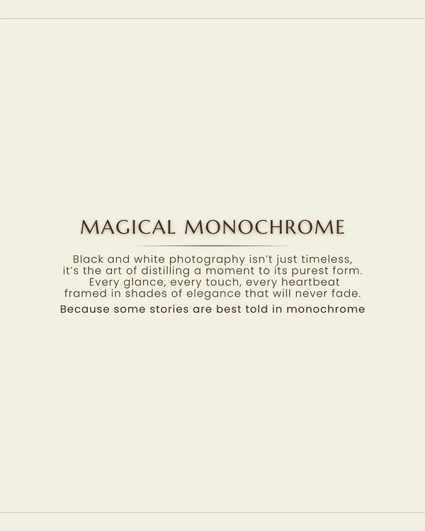 Because some stories are best told in monochrome. Black and white photography reveals the raw emotions that colours sometimes hide, creating timeless art.
