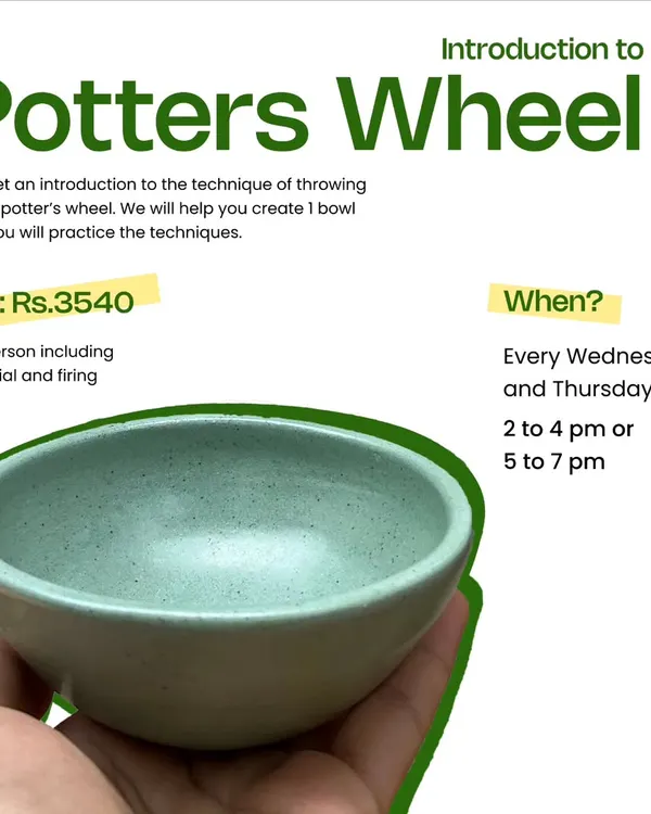 If you've always wanted to try the potter's wheel, this is the workshop for you. I'll guide you through the basics and help you create your very own bowl.