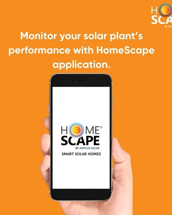 The HomeScape application provides homeowners with complete control over their solar energy system. This image introduces the app as the central hub for monitoring your solar plant's performance and managing your clean energy journey.