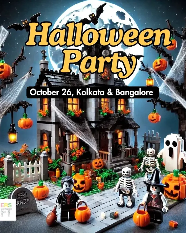 Get ready for a spooktacular time! My Halloween parties are a mix of spooky stories, building eerie LEGO characters, and lots of fun games. This graphic shows a haunted LEGO house, setting the perfect mood.