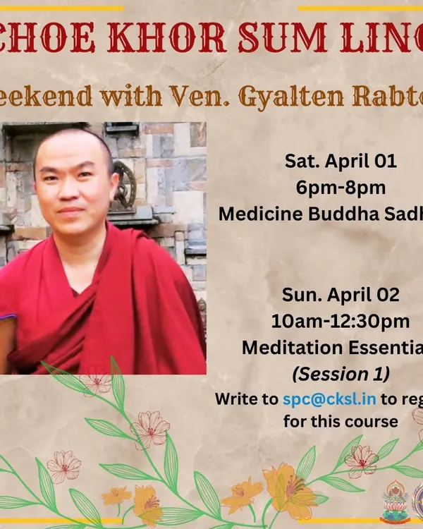 Join us for a Medicine Buddha Sadhana led by Venerable Gyalten Rabten. This healing practice is powerful for overcoming physical and mental obstacles and bringing success.