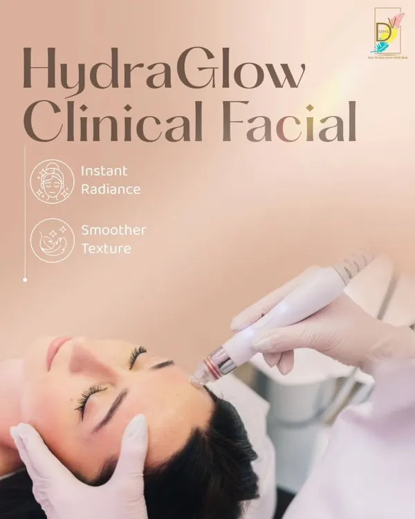 The HydraGlow Clinical Facial is designed to deliver instant radiance and smoother texture. It uses advanced technology to deeply hydrate and exfoliate the skin, making it a perfect treatment before an event or as part of a regular maintenance routine.