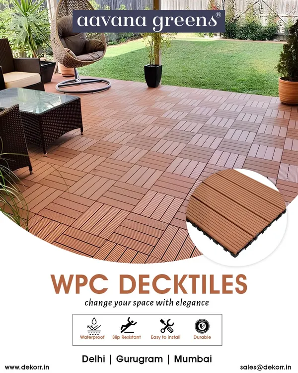 Elevate your patio with our WPC deck tiles. The clean lines and basket-weave pattern create a sophisticated, modern feel. These tiles are waterproof, slip-resistant, and incredibly easy to install yourself.