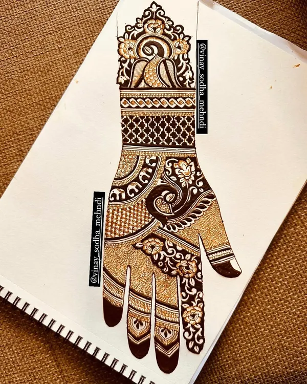 A design sketch on paper, showcasing a beautiful blend of peacock and floral motifs. This is where our ideas begin to take shape.