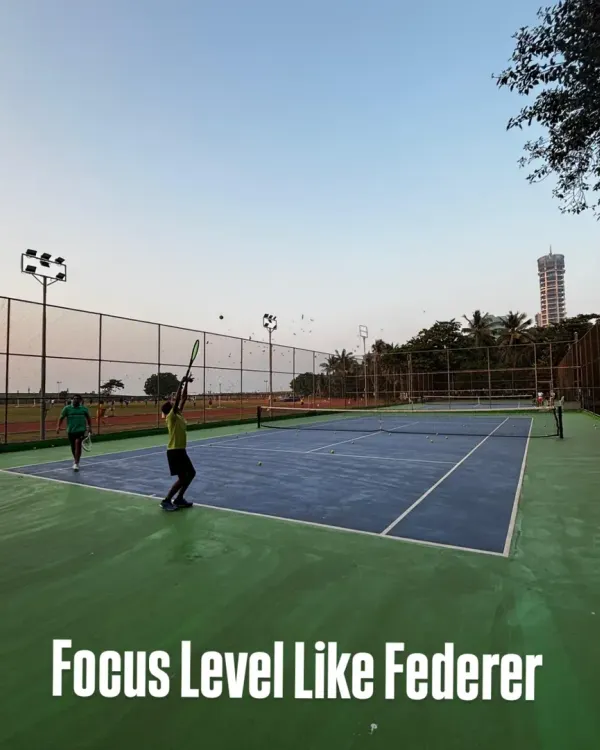 This is where passion meets practice. On our sea-facing courts, every training session feels inspiring as you work on your game with the Mumbai skyline in the background. We focus on building a strong foundation, starting with perfect form for serves and rallies.