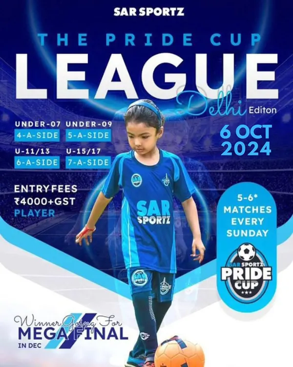 The Pride Cup League is coming to Delhi! This poster has all the details for our biggest youth football league, with multiple age groups and matches every Sunday.