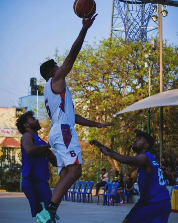 Driving hard for a layup during the KBG Cup 2024. My training focuses on explosive first steps and finishing strong.