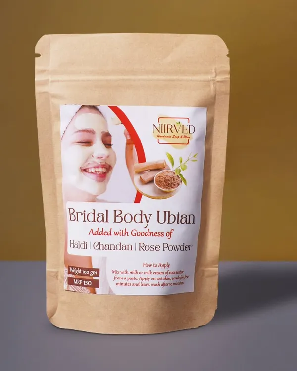 My Bridal Body Ubtan is made with the goodness of Haldi, Chandan, and Rose Powder. Just mix it with milk or rose water to create a paste for soft, bright, and radiant skin.