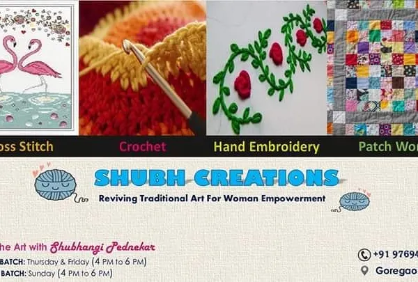 I teach a variety of traditional arts to help empower women through creativity. You can join my beginner-friendly classes for Cross Stitch, Crochet, Hand Embroidery, and Patch Work.