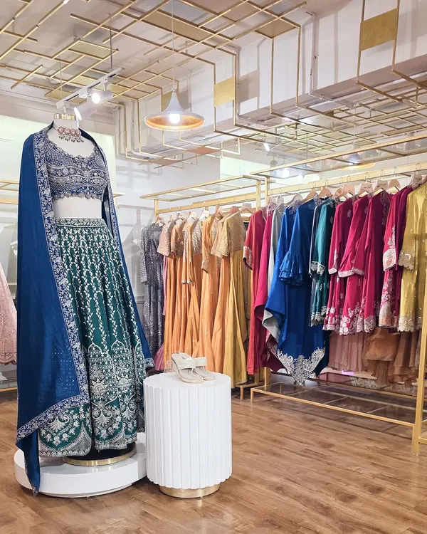 A glimpse inside my Indiranagar store. From statement lehengas on display to racks of festive-ready ensembles, each piece is personally selected for its quality, craftsmanship, and quiet elegance. I invite you to visit and explore the full curation.