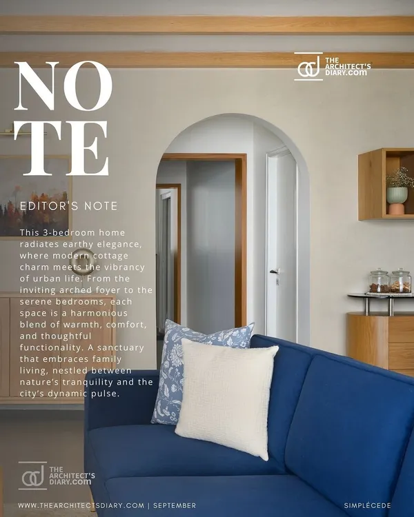 We are thrilled to be featured in The Architect's Diary for our 'Cover me in Sunshine' project. The editor's note highlights the home's "earthy elegance, where modern cottage charm meets the vibrancy of urban life."