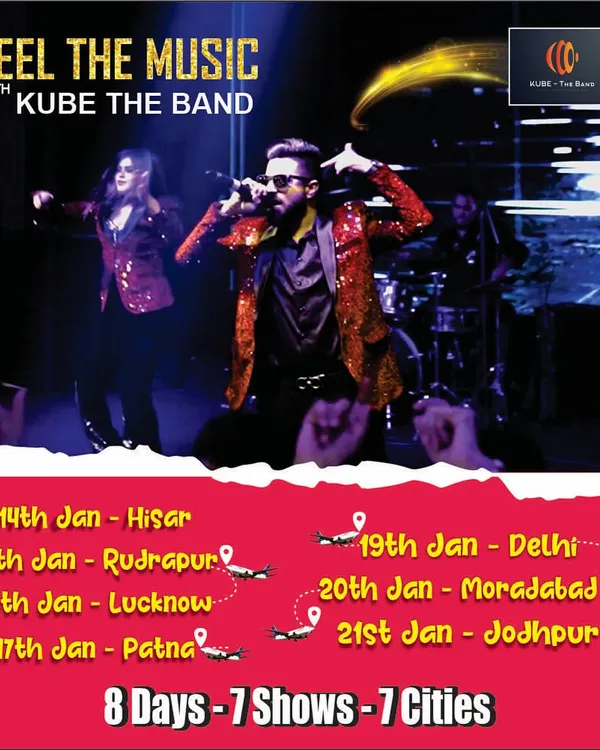 This poster announced our packed India tour, where we performed 7 shows in 8 days across 7 different cities. We are a touring band ready to bring the party to your city.