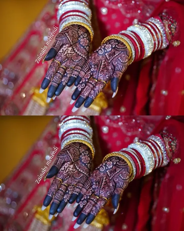 The stain is the ultimate goal! Look at that deep, dark color, a testament to the quality of my all natural henna. This is the kind of rich stain every bride dreams of.