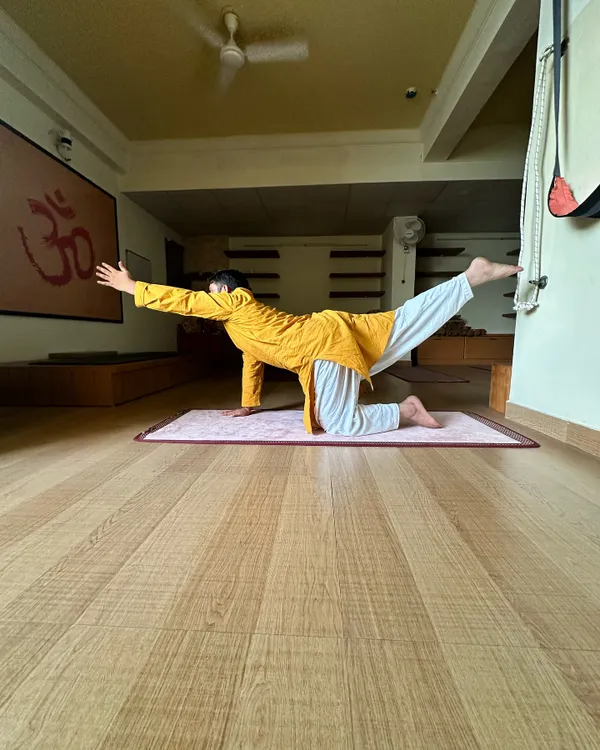 Here I demonstrate Vyaghrasana, or Tiger Pose, a dynamic asana that builds core strength and improves balance. This pose is excellent for strengthening the back and toning the spinal nerves.