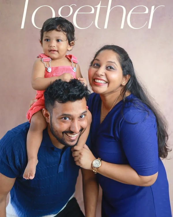 Together is the best place to be. I love this playful pose with the little one enjoying a ride on dad's shoulders. It’s full of joy and perfectly captures the fun of family life.