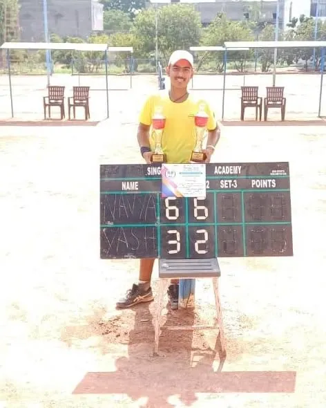 This is what victory looks like. I am incredibly proud of my player Navya Yadav, who at just 14, dominated the National Series Under-16 tournament in Jalandhar, winning both the singles and doubles titles. This image captures the moment of his well-deserved triumph.