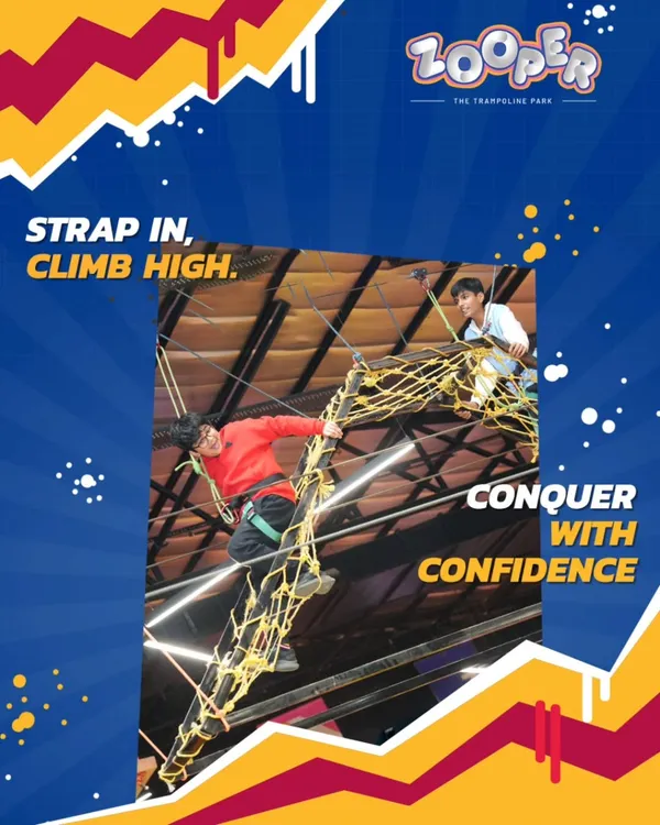 Strap in, climb high, and conquer with confidence. The net climbing course is a true test of strength and determination, and the feeling of reaching the top is amazing.