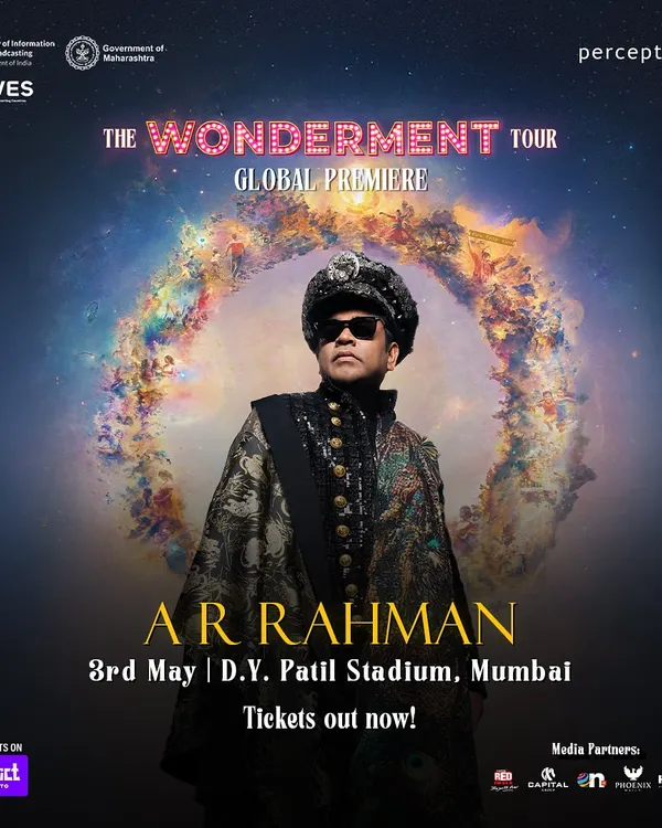The official "Tickets Live" announcement poster for 'The Wonderment Tour'. We design key visuals that are clear, impactful, and drive immediate action, incorporating essential information like date, venue, and ticketing partner.