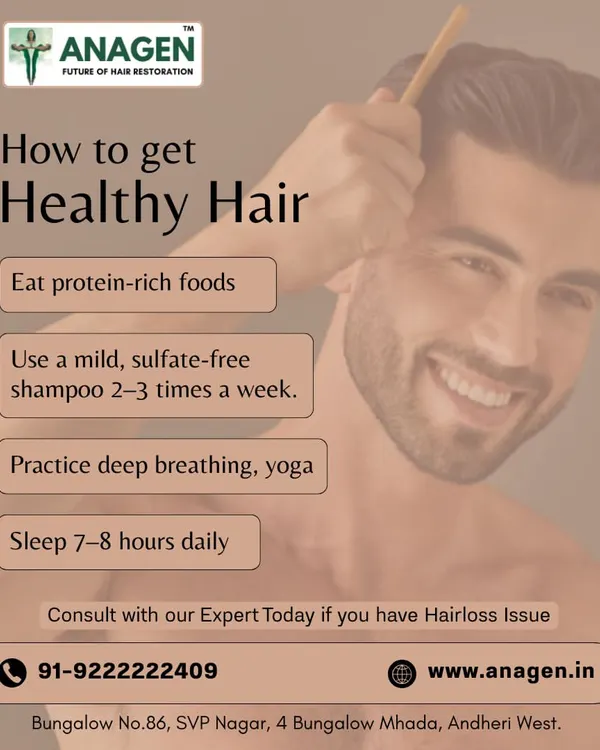 Simple habits can lead to healthy hair. Eating protein rich foods, using a mild shampoo, managing stress through yoga, and getting 7 to 8 hours of sleep are all crucial steps. If you still have issues, consult with our experts.