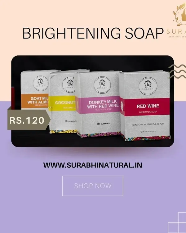 My line of brightening soaps includes unique formulations like Goat Milk with Almond, Donkey Milk with Red Wine, and pure Red Wine. These handmade bars are crafted to cleanse and nourish your skin.
