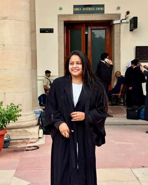 A moment of satisfaction outside the Chief Justice's Court at the Supreme Court of India. This is the place where we place our hope that justice will be served.
