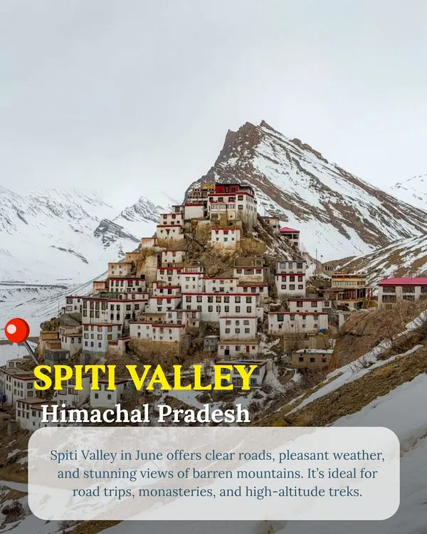 The iconic Key Monastery in Spiti Valley, a sight that stays with you forever. Our Spiti road trips are perfect for those who love high-altitude adventure and raw, barren landscapes.