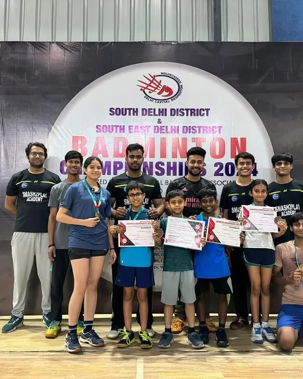 I am incredibly proud of my Smash2Play Badminton Academy students and coaches. Here they are posing with their medals and certificates after a successful run at the Delhi District Badminton Championship.