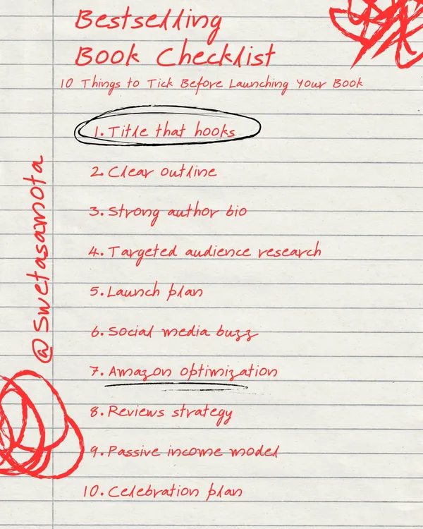 A bestselling book doesn't happen by accident; it happens by design. This is the exact 10-point checklist I use with my authors, covering everything from a title that hooks to a solid launch plan and Amazon optimization.