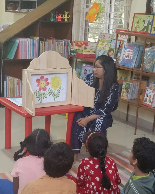 We love bringing stories to life with unique tools like this Kamishibai, a traditional Japanese story box. The children are always captivated as the pictures slide out to reveal the next part of the tale, making for a truly magical experience.