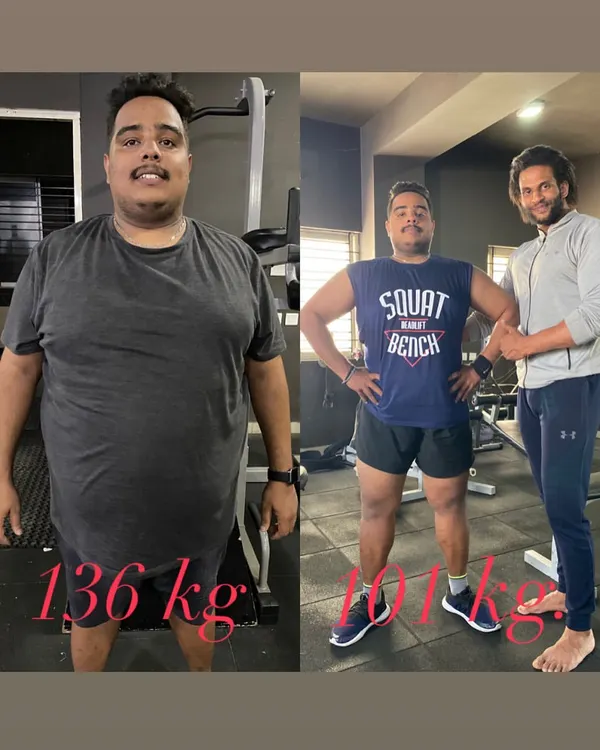 This is what real dedication looks like. My client dropped from 136 kg to 101 kg in just 8 months. We achieved this 35 kg weight loss with a structured nutrition plan and consistent strength training, completely transforming his health and lifestyle.